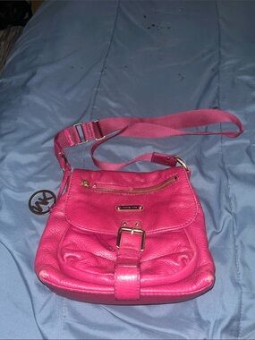 Michael Kors magenta Leather Crossbody Bag